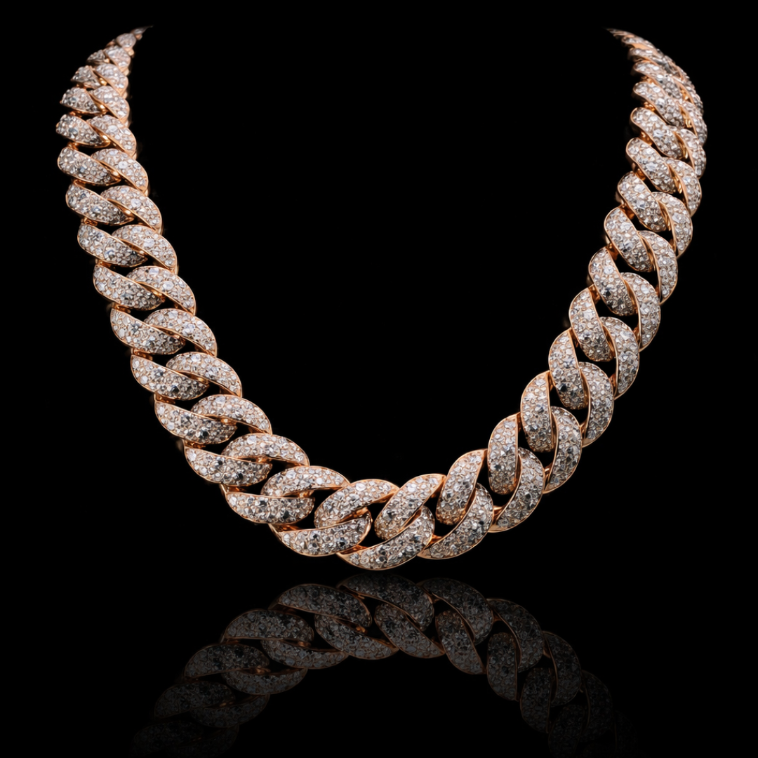 THE LEGACY Solid 10k Rosé Gold VVS1 Diamond Cuban