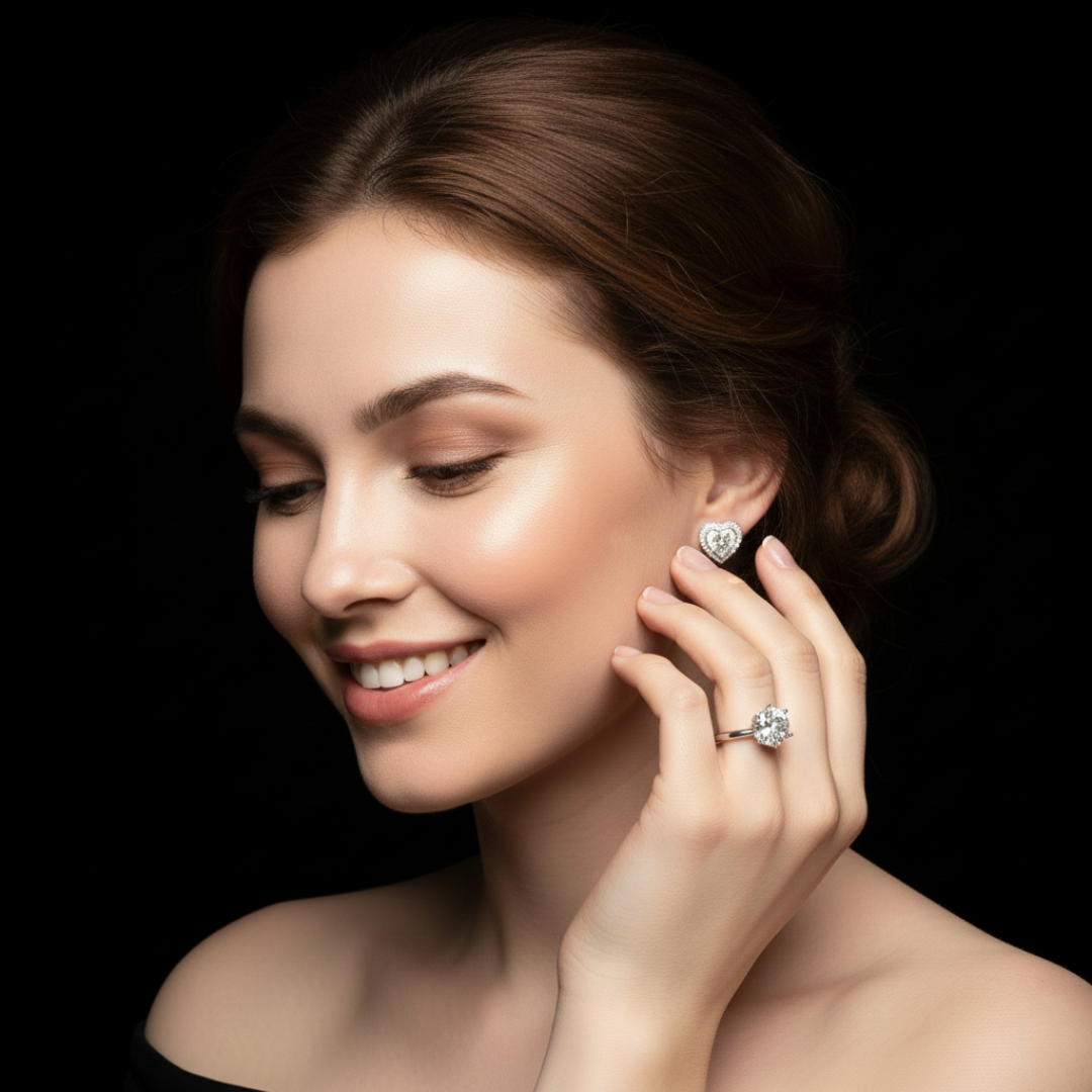 HEARTS OF ICE VVS1 18K White Gold Earrings