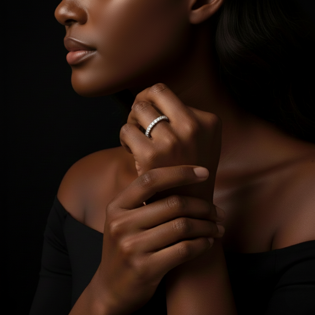 RING OF ICE VVS1 18K White Gold