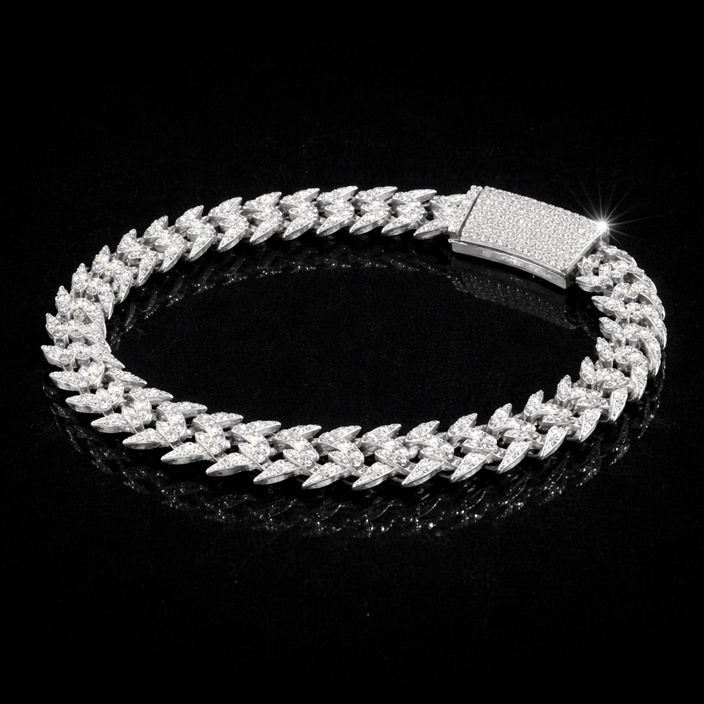IMPERIAL ICE VVS1 18K White Gold Cuban