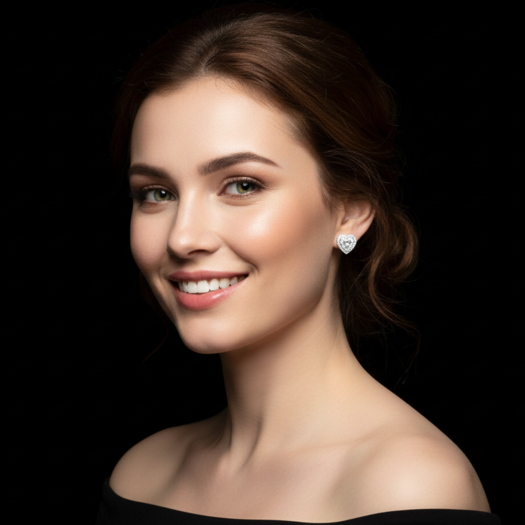 HEARTS OF ICE VVS1 18K White Gold Earrings