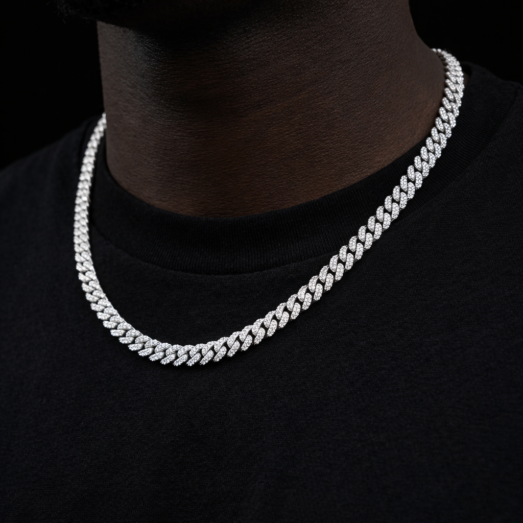 ROYALS ICE VVS1 18K White Gold Cuban