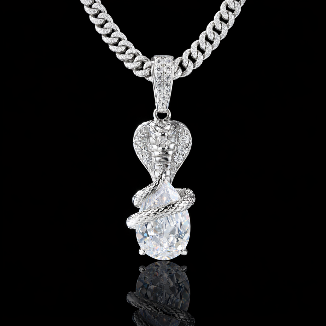 SERPENT OF ICE VVS1 18K White Gold Pendant